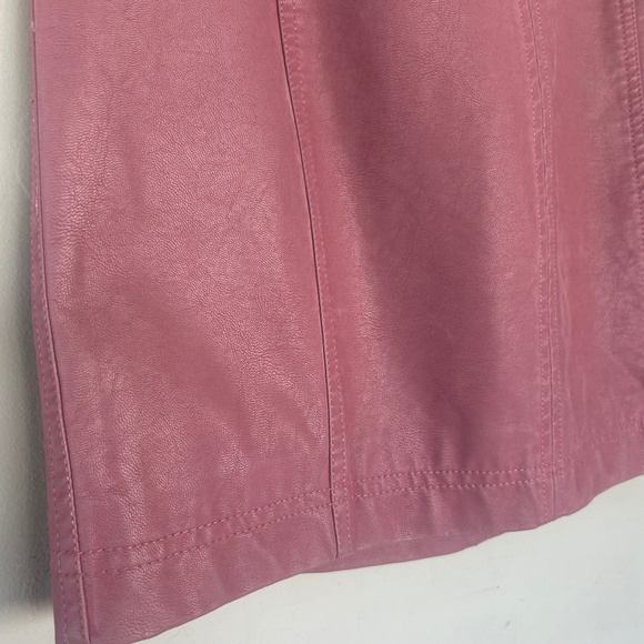 Free People NWT Pressed Flowers Short Skirt Rose Pink Vegan Suede Size 4 - Picture 3 of 11